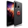 Huawei Y6p Kılıf Range Yüzüklü Silikon - Siyah-kırmızı