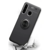 Huawei Y6p Kılıf Range Yüzüklü Silikon - Siyah-kırmızı