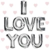 I Love You Folyo Balon Gümüş Renk 35 CM (5324)