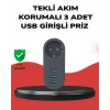 Isıya Dayanıklı 3 USB Portlu Güvenlikli Priz – Akıllı Enerji Yönetimi