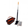 KENDİNDEN SIKMALI KATLANIR - TEKERLİ KOVALI MOP SETİ YEDEK BEZLİ360° BAŞLIK=11.5X41CM- SAP:130CM (5324)