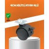 Kilitli Mini Tekerlek Ayak 4 cm 4’lü Set