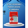 Kırmızı ATM Tasarımlı Şifreli Para Kasası Kumbara