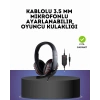 Kırmızı Gaming Headset Mikrofonlu Sağlam Kablolu Konforlu