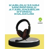 Kırmızı Işıklı Oyuncu Kulaklığı Kablolu Mikrofonlu Profesyonel