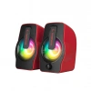KIRMIZI - RGB IŞIKLI 1+1 HOPARLÖR SPEAKAER SET USB KABLO 2.0 MULTİMEDYA - 6W (5324)