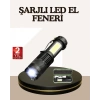 Küçük Boy Şarjlı Led El Feneri Taşınabilir Klipsli