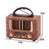 Küçük Mini Boy Retro Ahşap Tasarım Bluetooth Hoparlörlü Radyo – FM/AM Destekli, Şarjlı ve Taşınabilir Radyo NS-8108 (5324)