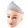 Mavi Kalpli Gümüş Renk Kraliçe Tacı Prenses Tacı (5324)