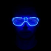 Mavi Led Işıklı Parti Gözlüğü - Neon Glow Şerit Gözlük 3 Modlu (5324)