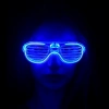 Mavi Led Işıklı Parti Gözlüğü - Neon Glow Şerit Gözlük 3 Modlu (5324)