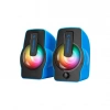 MAVİ - RGB IŞIKLI 1+1 HOPARLÖR SPEAKAER SET USB KABLO 2.0 MULTİMEDYA - 6W (5324)