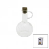 MİNİ CAM YAĞDANLIK ÇİZGİLİ DESEN 300ML AHŞAP BAMBU MANTAR TIPA (5324)