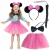 Minnie Kostüm Seti (Pembe Tütü Etek + Pembe Taç + Papyon + Kuyruk) (5324)