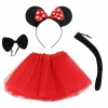 Minnie Mouse Kostüm Seti Etek Taç Kuyruk Papyon Gösteri Seti (5324)