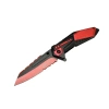 Mtech 4173 Kırmızı Kamp Çakı 21cm - Yarı Otomatik, Kemerlikli, Testere Detaylı