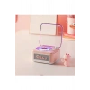 Nostalji Mini Plak Görünümlü Radyolu Bluetooth Hoparlör 3d Ses Dalgası Retro Müzik Plak Pembe