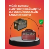 Nostaljik Radyo Görünümlü Bluetooth Hoparlör – Fm/am Yayın, Kablosuz Bağlantı, Şarj Edilebilir