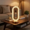 Oval Şeklinde Kristal LED Masa Lambası – Dokunmatik, 3 Renk Işık Modlu, Şarjlı Dekoratif Gece Lambası (5324)