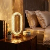 Oval Şeklinde Kristal LED Masa Lambası – Dokunmatik, 3 Renk Işık Modlu, Şarjlı Dekoratif Gece Lambası (5324)