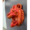 Özel Tasarım 3d Aslan Figürü Duvar Süsü Dekoratif Heykel 20x21 Cm