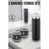 Paslanmaz Çelik 3’lü Termos Seti Vakumlu ve 8 Saat Isı Koruma