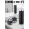Paslanmaz Çelik 3’lü Termos Seti Vakumlu Ve 8 Saat Isı Koruma