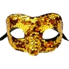 Payetli Venedik Balo Parti Maskesi Altın