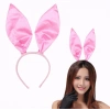 Pembe Saten Şekil Verilebilir Tavşan Kulak Taç