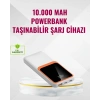 Powerbank 10000 mAh – Çift USB Çıkışlı, Type-C Girişli, Şık Beyaz Tasarım
