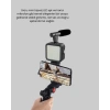 Profesyonel Vlog Çekim Kiti Led Işıklı Tripod Mikrofonlu Telefon Seti