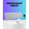 Q Klavye Beyaz Klavye Ve Mouse Seti Kablosuz Usb Girişli