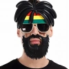 Rasta Peruklu Rasta Sakallı Bob Marley Bıyıklı Parti Gözlüğü 27x18 cm (5324)