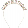 Rengarenk Kristal Taşlı Ekstra Lüks Gümüş Kaplama Happy Birthday Taç 16x17 cm (5324)