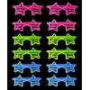 Retro Neon Fosforlu Yıldız Panjur Gözlük 12 Adet – 80’ler 90’lar Parti Stili (5324)