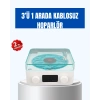 Retro Tasarımlı Gece Lambalı Bluetooth Hoparlör – Saat ve Pil Göstergeli