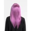 Rose Pembe Renk Düz Kesim Uzun Parti Peruğu Takma Saç