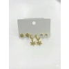 Sallantılı Kar Tanesi Detaylı Altılı Küpe - Kp00617