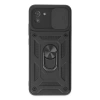 Samsung Galaxy A03 Kılıf Pars Lens Yüzüklü Silikon - Siyah
