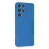 Samsung Galaxy S21 Ultra Kılıf Nano İçi Kadife Silikon - Mavi