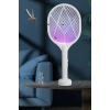 Şarjlı Sinek Öldürücü Masaüstü Standlı,mor Işık Sinek Kovucu Raket 5w