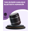 Silindir Tasarım Mini Bluetooth Hoparlör 10m Çekim Güçlü Bas ve Mikrofonlu