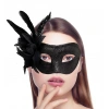Siyah Metalize Tüylü Parti Maskesi