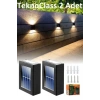 Solar Çift Taraflı Duvar Lambası Güneş Enerjili Aydınlatma Dekorasyon Aplik Işık 2 Li (5324)