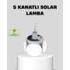 Solar Güneş Enerjili Ve Usb Şarjlı 5 Kanatlı Led Kamp Lambası