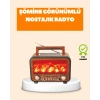 Şömine Alev Işıklı Solar Bluetooth Hoparlör – 7W Güçlü Ses, FM Radyo