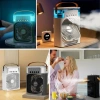 Taşınabilir 3 Farklı Mod Ayarlı 7 Farklı Led Işıklı Sulu Soğutmalı Taşınabilir Masaüstü USB Fan Vantilatör (5324)