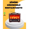 Taşınabilir Şömine Görünümlü Bluetooth Hoparlör – Solar Şarjlı, Alev Işıklı, 7W Ses