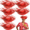 Tropikal Parti Kırmızı Hasır Hawaii Şapkası 13x36 Cm