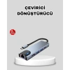 Type-C Çoklu Dönüştürücü – Alüminyum Gövde, Hızlı Veri Aktarımı ve Şarj Desteği